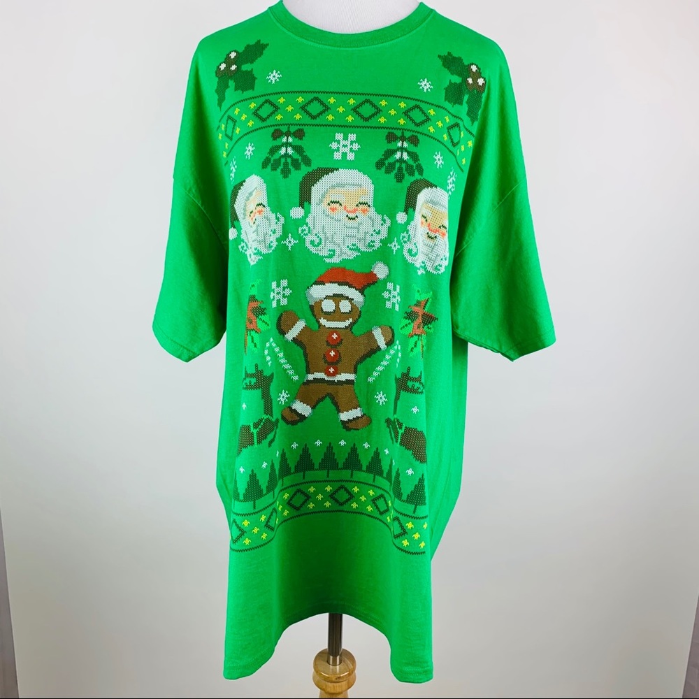 Dec. 25th Santa Christmas Print Tee Sz 2XL
